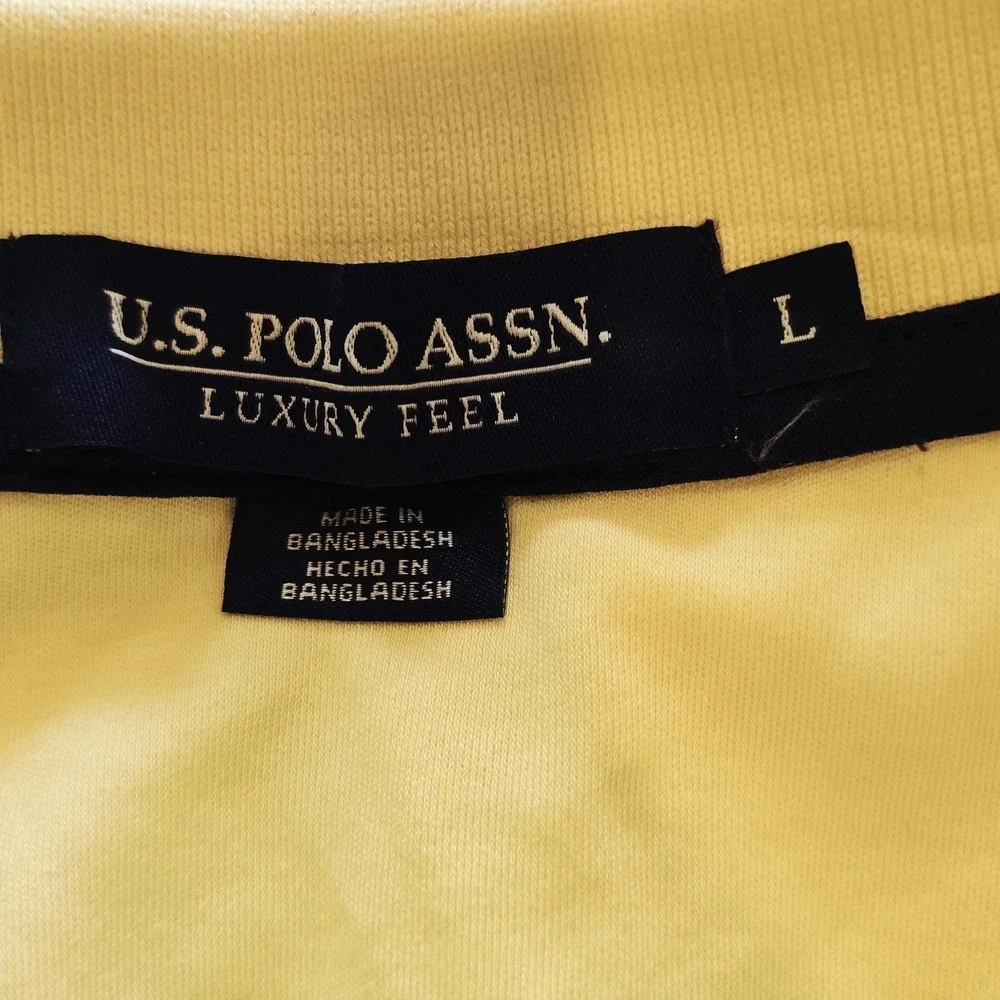 Polo Ralph Lauren Shirt Mens Large Cotton Classic‎ Fit Yellow.A167